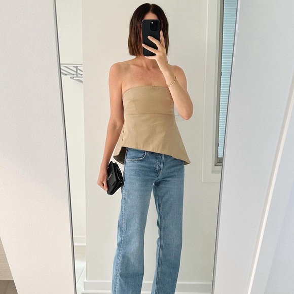 Zara Light Whiskey Asymmetric Hem Bustier - Picture 10 of 15